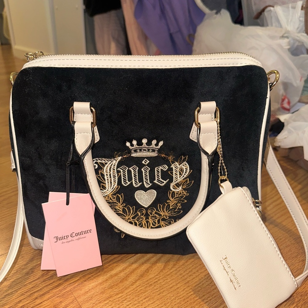 Juicy Couture Black and Cream Handbag